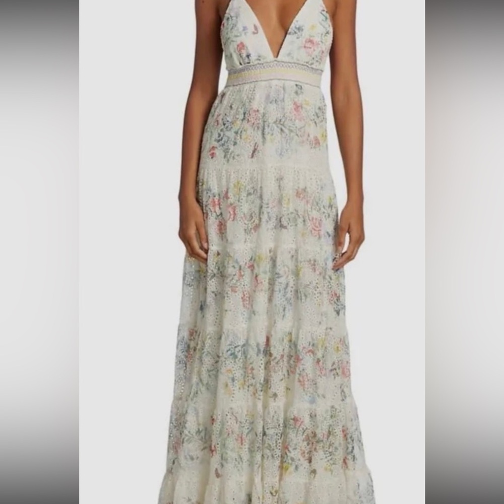 Karolina - alice and olivia - smocked maxi dress